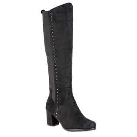 Cómodas botas de tacón VINCEZA negro 1