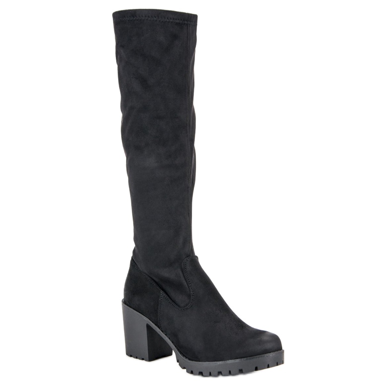 Botas de ante de tacón alto de VINCEZA negro 1 Botas de ante de tacón alto de VINCEZA negro 1