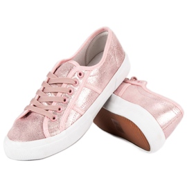 J. Star Zapatillas rosas con cordones rosado 2