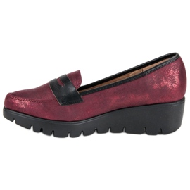 Kylie Mocasines con cuña rojo 1