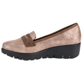 Kylie Mocasines con cuña beige 1