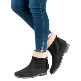 Weide Botines de ante boho negro 3