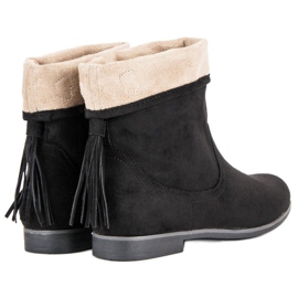 Weide Botines de ante boho negro 12