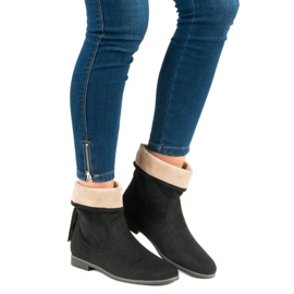 Weide Botines de ante boho negro 2