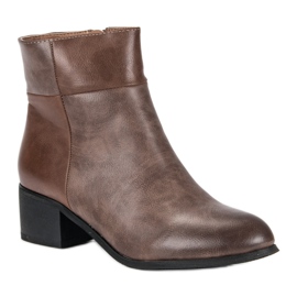 Small Swan Botas clásicas de tacón alto negro marrón 1 Small Swan Botas clásicas de tacón alto negro marrón 1