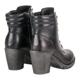 Botines de piel negra sobre poste vinceza negro 5