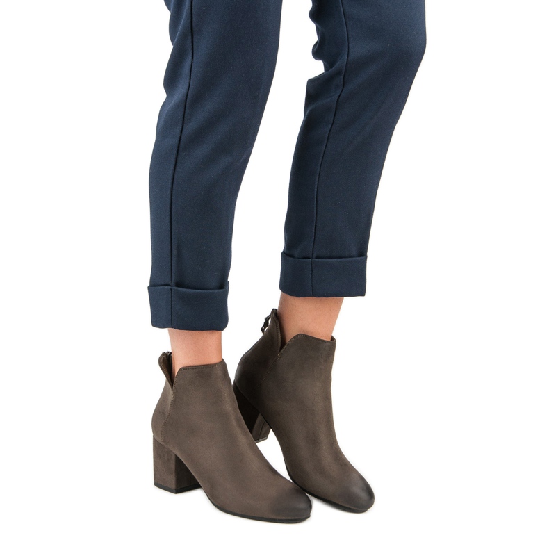 Botas de ante de tacón alto de VINCEZA verde 1