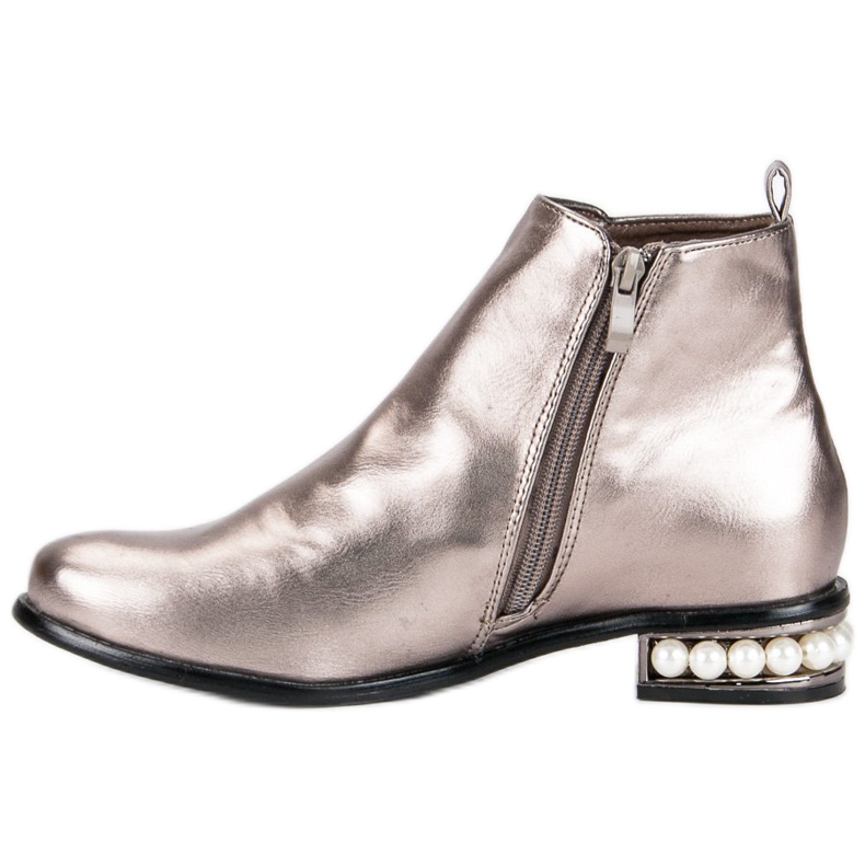 Comer Botas con perlas gris 2