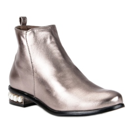 Comer Botas con perlas gris 3
