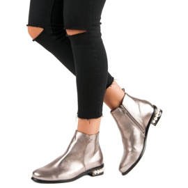 Comer Botas con perlas gris 7