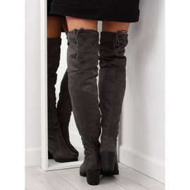 Botas mosqueteras con tacón ancho gris BH108-HB Gris 2