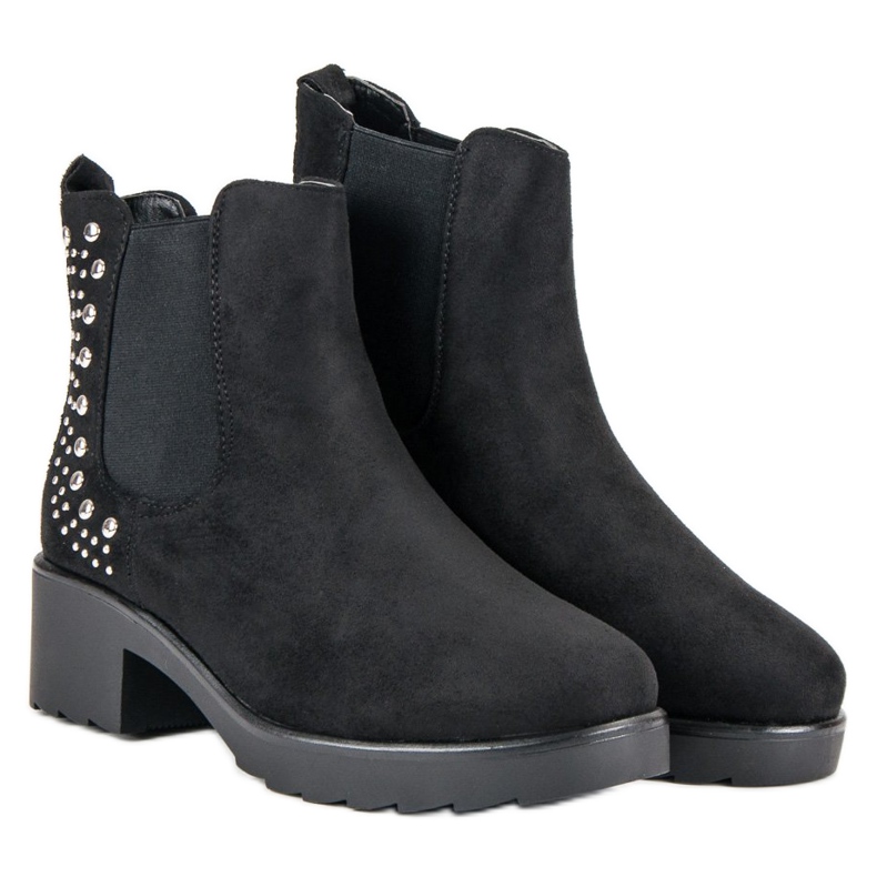 Botas Jodhpur con tacones altos negro 1