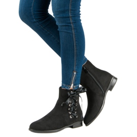 Juliet Botines de ante con ribete negro 7