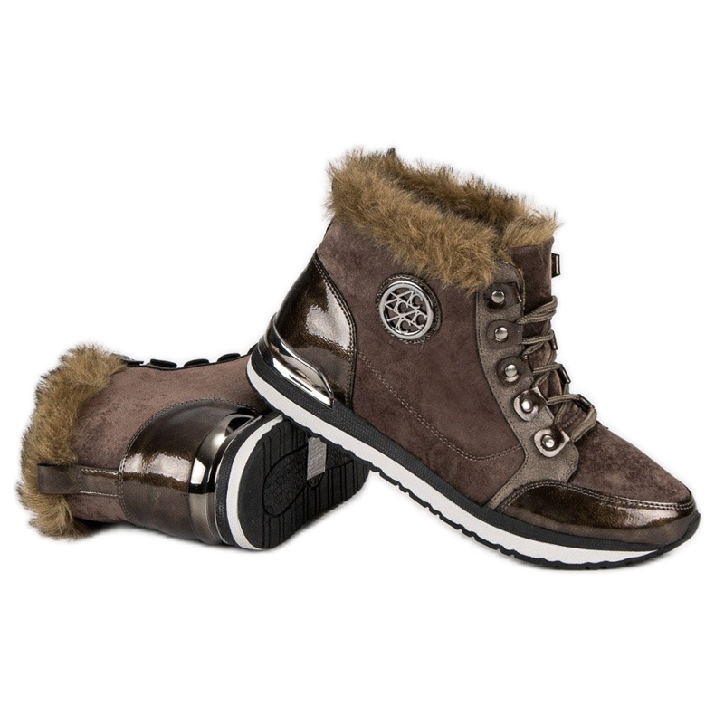 Aclys Zapatillas de deporte atadas de moda marrón 2