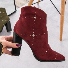 Kylie Botas de ante burdeos multicolor rojo 6