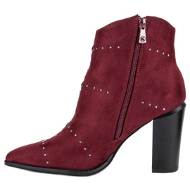 Kylie Botas de ante burdeos multicolor rojo 2