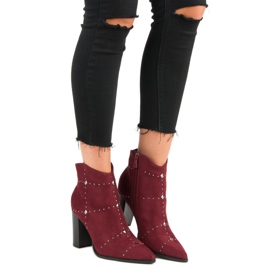 Kylie Botas de ante burdeos multicolor rojo 7