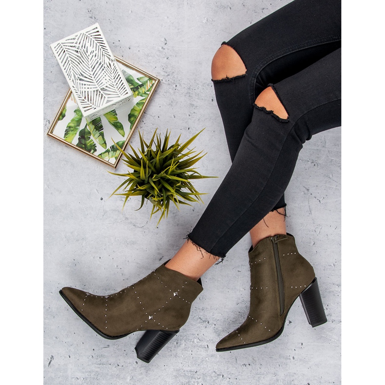 Kylie Botas de ante caqui multicolor verde 1 Kylie Botas de ante caqui multicolor verde 1