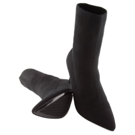 Botas de calcetín negras con tacón LL-103 negro 3