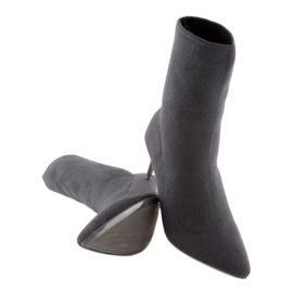 Botas de calcetín grises con tacón LL-103p Gris 1