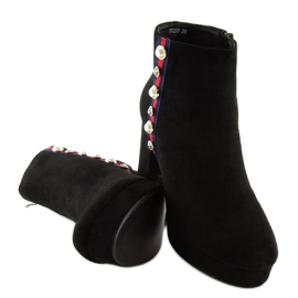 Black YQ208 Botas de plataforma negras negro 7