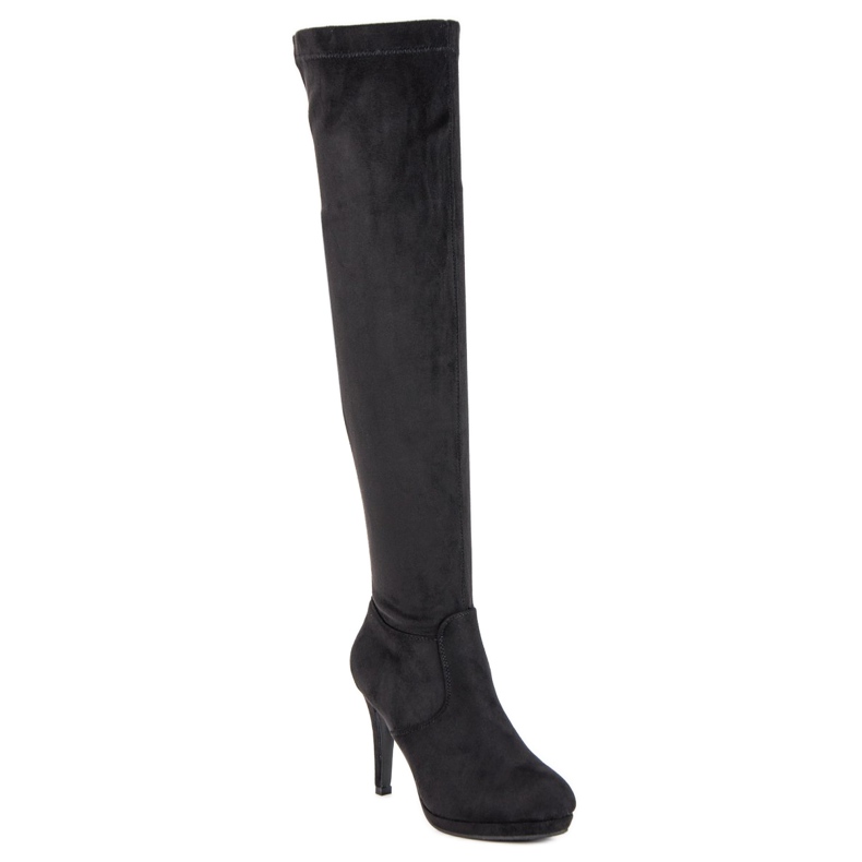 Small Swan Botas por encima de la rodilla negro 1