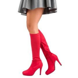 Small Swan Botas de mujer sexy rojo 4