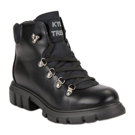 Kylie Botas con cordones negro 2