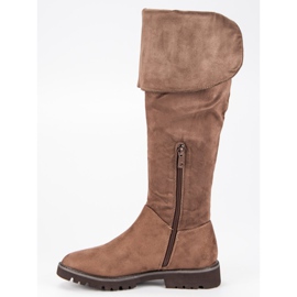 Kylie Botas de tacón plano marrón 4