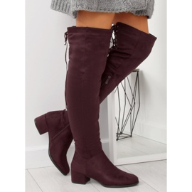 Botas mosqueteras BH129-HB Wine burgundy multicolor rojo 2