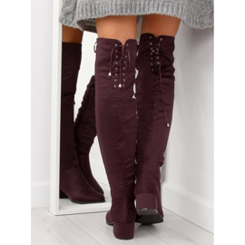 Botas mosqueteras BH129-HB Wine burgundy multicolor rojo 3