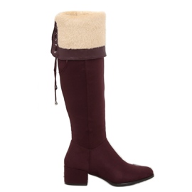 Botas mosqueteras BH129-HB Wine burgundy multicolor rojo 4