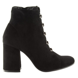 Negro OM-15 Botas negras de tacón alto 5