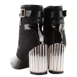 Botines negros de tacón metalizados AE69P 1
