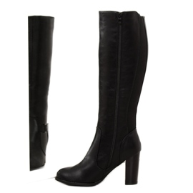 Botas negras de tacon alto QT02P Black negro 3