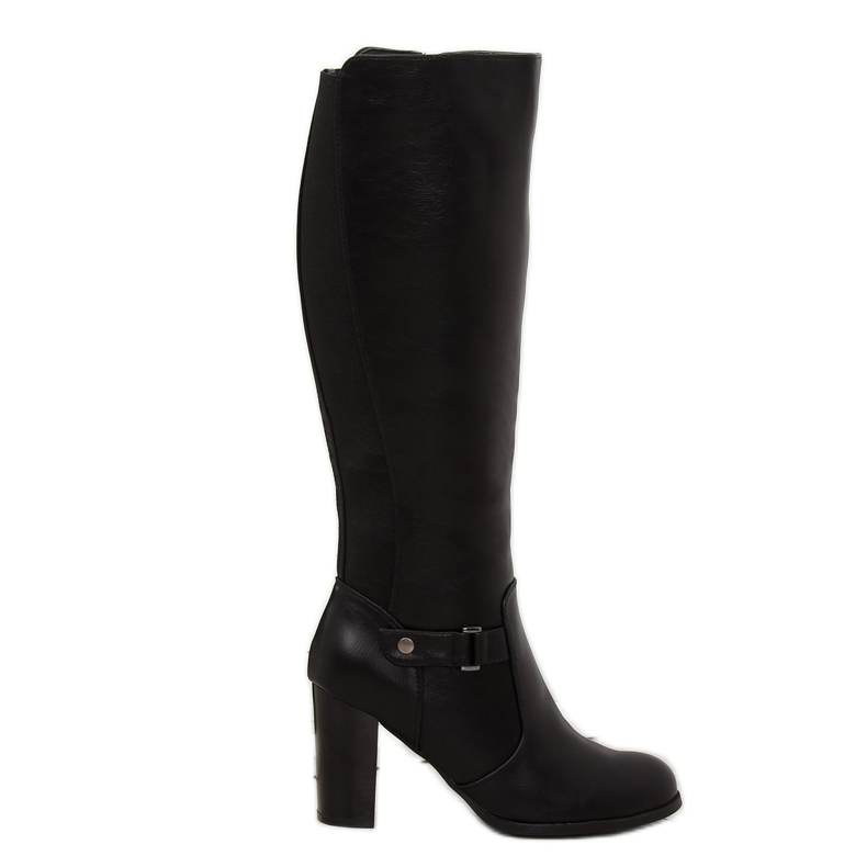 Botas negras de tacon alto QT02P Black negro 1 Botas negras de tacon alto QT02P Black negro 1