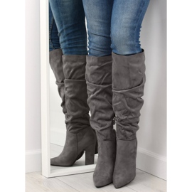 Botas grises de tacón SY48P Grey 5