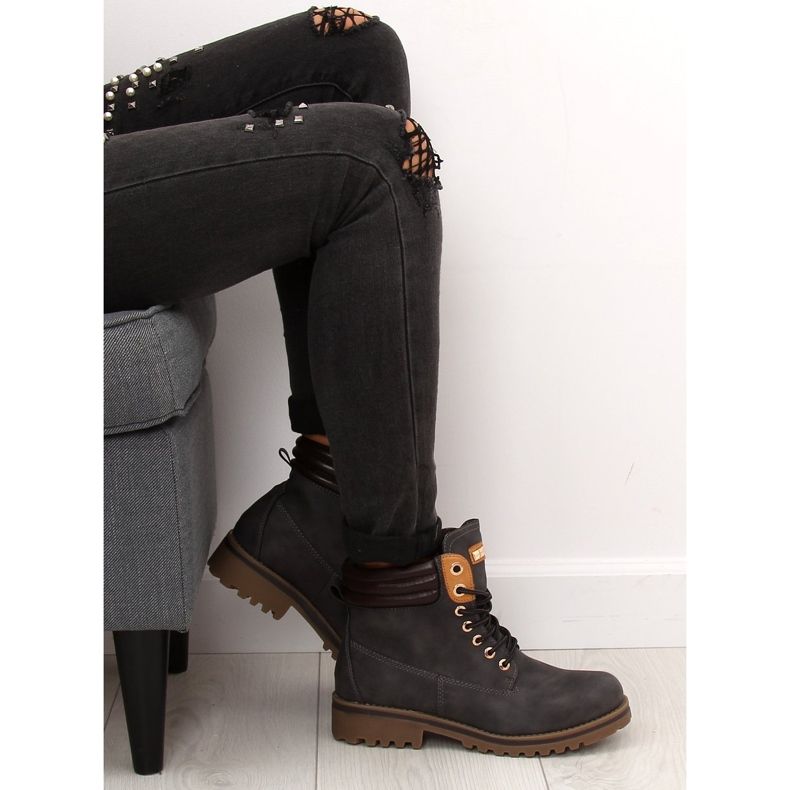 Botas de madera gris oscuro para mujer GD-ZN27 Darkgrey 1 Botas de madera gris oscuro para mujer GD-ZN27 Darkgrey 1