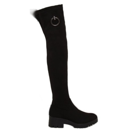 Negro Botas sobre la rodilla para mujer NC712 negro 6