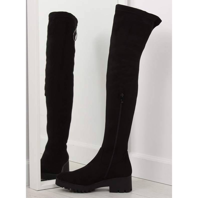 Negro Botas sobre la rodilla para mujer NC712 negro 2