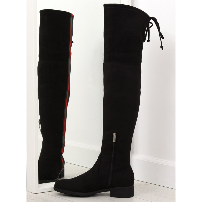 Botas mosqueteras con raya negra HFN-0296-2 Black negro 1