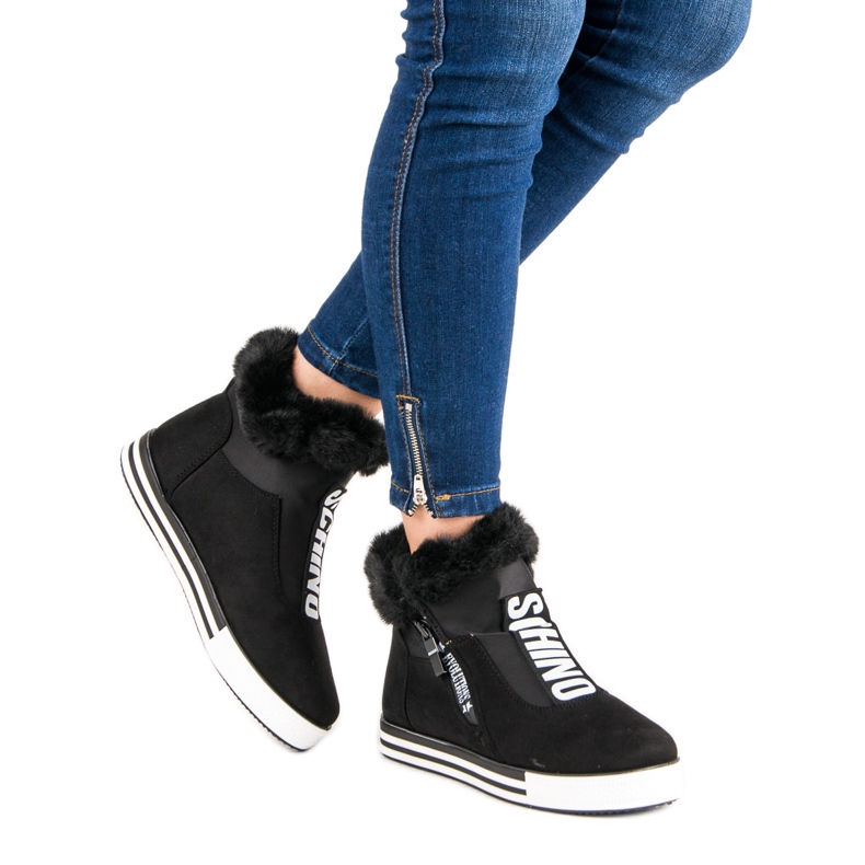 Tacones de cuña deportivos negro 1