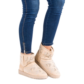 Botas de nieve beige de moda 4