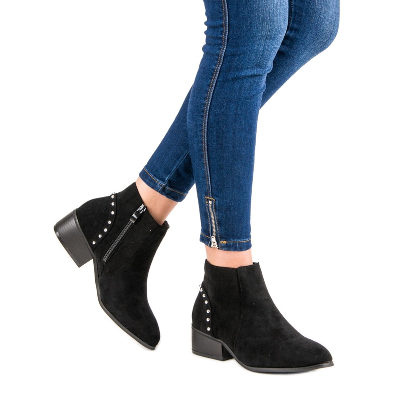 Botines casuales de gamuza negro 1 Botines casuales de gamuza negro 1
