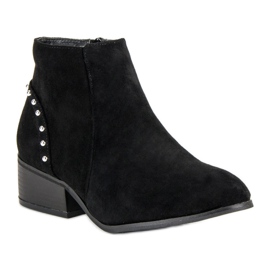 Botines casuales de gamuza negro 2