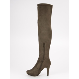 Super Me Botas de ante con tacón alto multicolor verde 5
