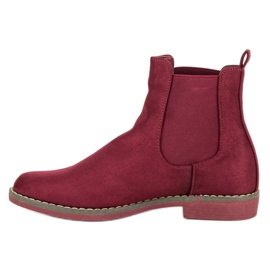 Super Mode Botines Chelsea de ante Claret rojo 5