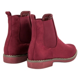 Super Mode Botines Chelsea de ante Claret rojo 6