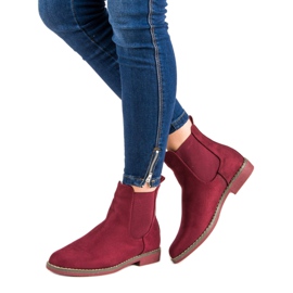 Super Mode Botines Chelsea de ante Claret rojo 3