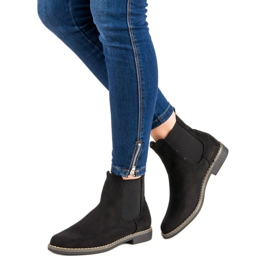 Super Mode Botines chelsea de ante negros 1